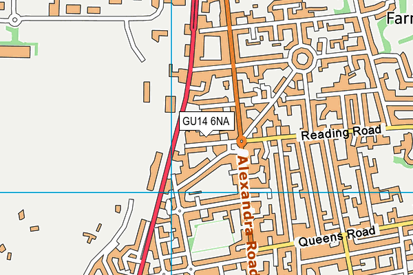 GU14 6NA map - OS VectorMap District (Ordnance Survey) GU14 6NA map - OS VectorMap District (Ordnance Survey)