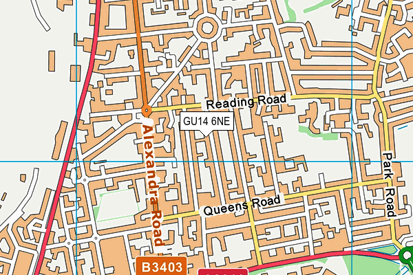 GU14 6NE map - OS VectorMap District (Ordnance Survey) GU14 6NE map - OS VectorMap District (Ordnance Survey)