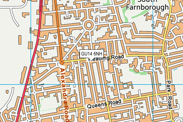 GU14 6NH map - OS VectorMap District (Ordnance Survey) GU14 6NH map - OS VectorMap District (Ordnance Survey)