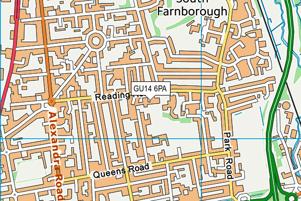 GU14 6PA map - OS VectorMap District (Ordnance Survey) GU14 6PA map - OS VectorMap District (Ordnance Survey)