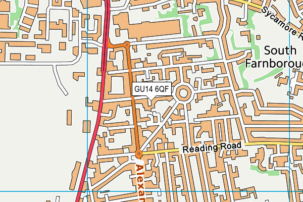 GU14 6QF map - OS VectorMap District (Ordnance Survey) GU14 6QF map - OS VectorMap District (Ordnance Survey)