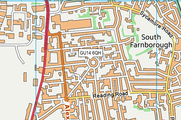 GU14 6QH map - OS VectorMap District (Ordnance Survey) GU14 6QH map - OS VectorMap District (Ordnance Survey)