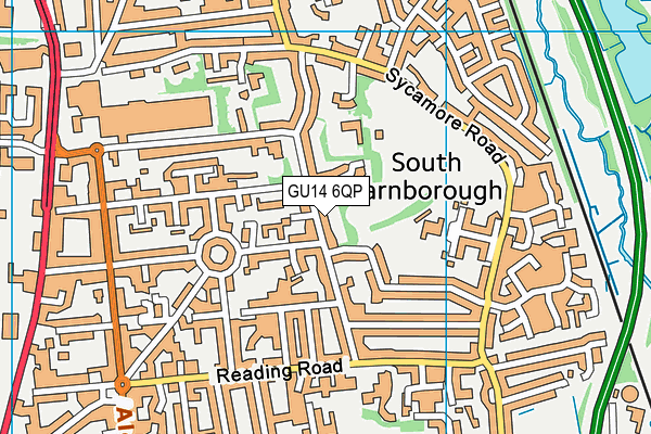 GU14 6QP map - OS VectorMap District (Ordnance Survey) GU14 6QP map - OS VectorMap District (Ordnance Survey)