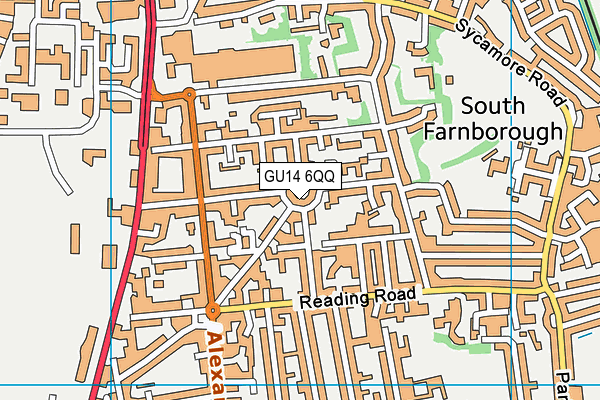 GU14 6QQ map - OS VectorMap District (Ordnance Survey) GU14 6QQ map - OS VectorMap District (Ordnance Survey)