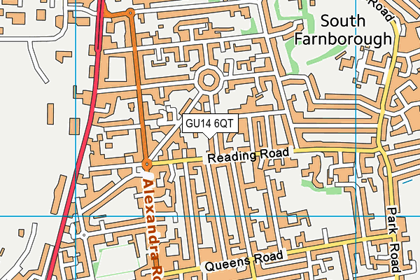 GU14 6QT map - OS VectorMap District (Ordnance Survey) GU14 6QT map - OS VectorMap District (Ordnance Survey)