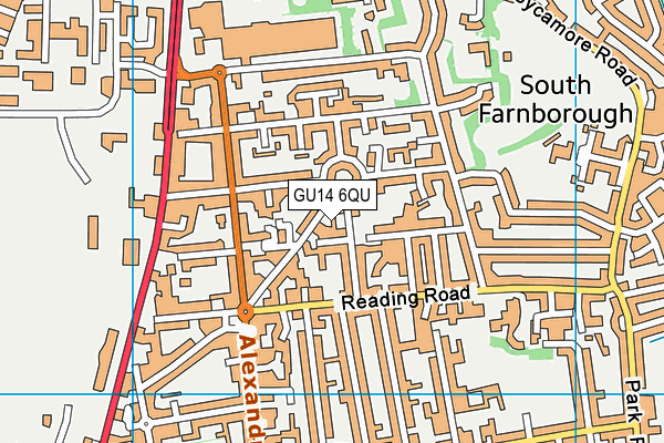 GU14 6QU map - OS VectorMap District (Ordnance Survey) GU14 6QU map - OS VectorMap District (Ordnance Survey)