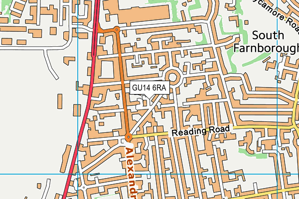GU14 6RA map - OS VectorMap District (Ordnance Survey) GU14 6RA map - OS VectorMap District (Ordnance Survey)