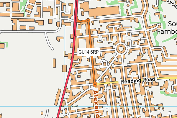 GU14 6RP map - OS VectorMap District (Ordnance Survey) GU14 6RP map - OS VectorMap District (Ordnance Survey)