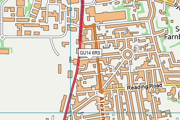 GU14 6RS map - OS VectorMap District (Ordnance Survey) GU14 6RS map - OS VectorMap District (Ordnance Survey)
