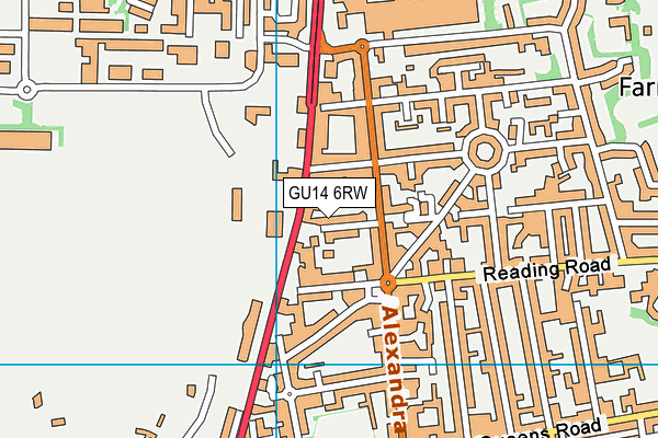 GU14 6RW map - OS VectorMap District (Ordnance Survey) GU14 6RW map - OS VectorMap District (Ordnance Survey)
