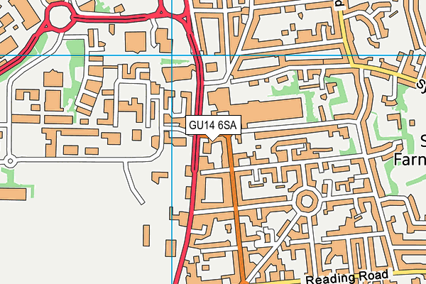 GU14 6SA map - OS VectorMap District (Ordnance Survey) GU14 6SA map - OS VectorMap District (Ordnance Survey)