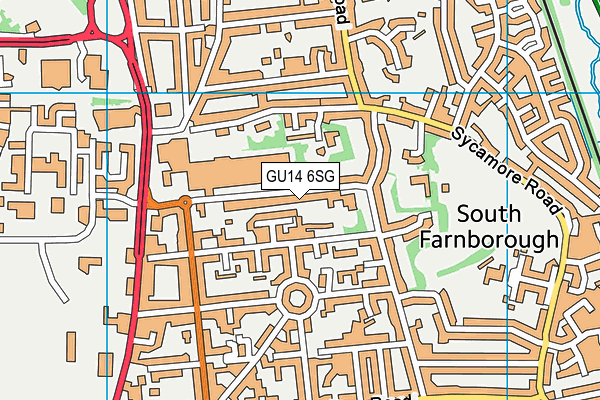 GU14 6SG map - OS VectorMap District (Ordnance Survey) GU14 6SG map - OS VectorMap District (Ordnance Survey)