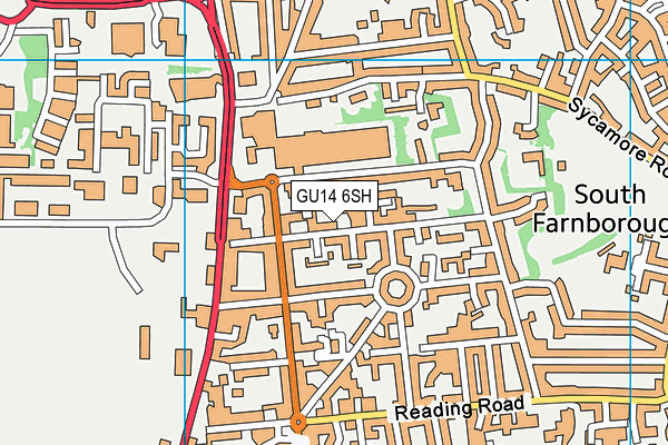 GU14 6SH map - OS VectorMap District (Ordnance Survey) GU14 6SH map - OS VectorMap District (Ordnance Survey)