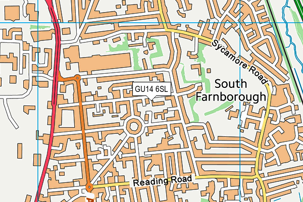 GU14 6SL map - OS VectorMap District (Ordnance Survey) GU14 6SL map - OS VectorMap District (Ordnance Survey)