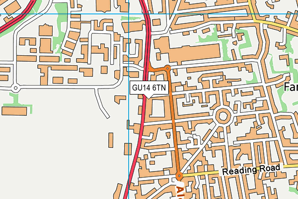 GU14 6TN map - OS VectorMap District (Ordnance Survey) GU14 6TN map - OS VectorMap District (Ordnance Survey)