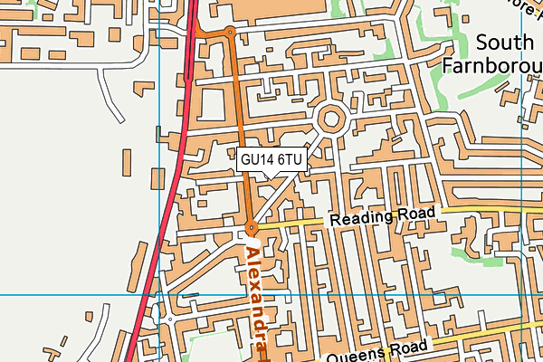 GU14 6TU map - OS VectorMap District (Ordnance Survey) GU14 6TU map - OS VectorMap District (Ordnance Survey)