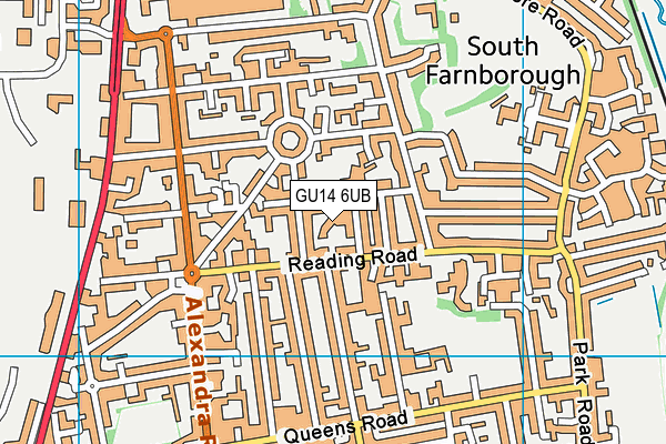 GU14 6UB map - OS VectorMap District (Ordnance Survey) GU14 6UB map - OS VectorMap District (Ordnance Survey)