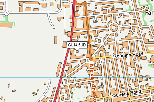 GU14 6UD map - OS VectorMap District (Ordnance Survey) GU14 6UD map - OS VectorMap District (Ordnance Survey)