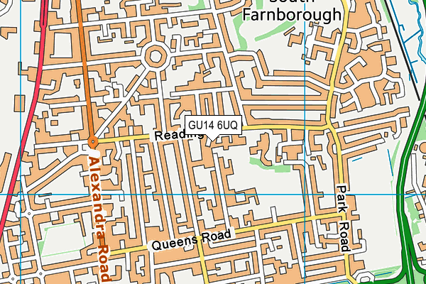 GU14 6UQ map - OS VectorMap District (Ordnance Survey) GU14 6UQ map - OS VectorMap District (Ordnance Survey)