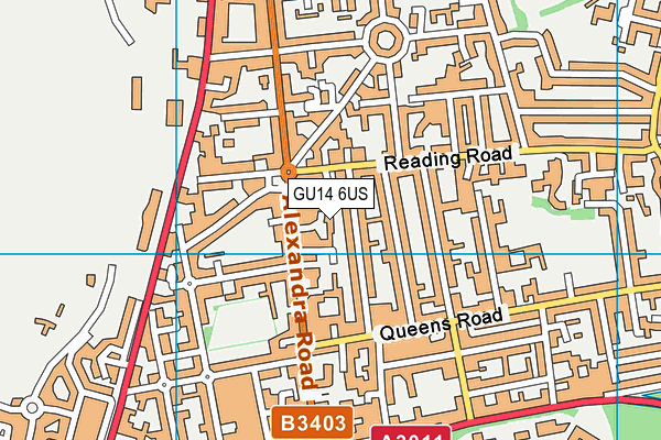 GU14 6US map - OS VectorMap District (Ordnance Survey) GU14 6US map - OS VectorMap District (Ordnance Survey)