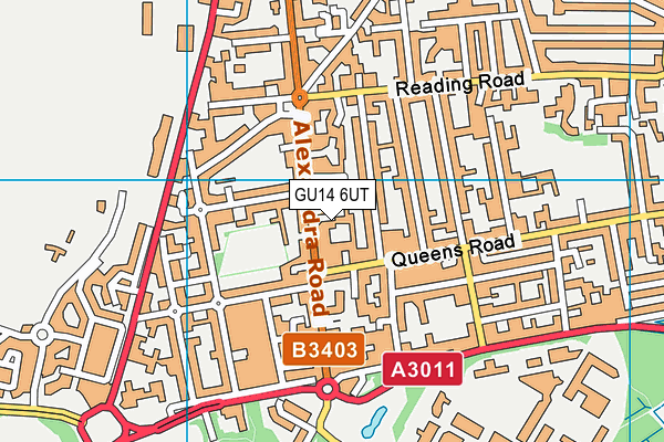 GU14 6UT map - OS VectorMap District (Ordnance Survey) GU14 6UT map - OS VectorMap District (Ordnance Survey)