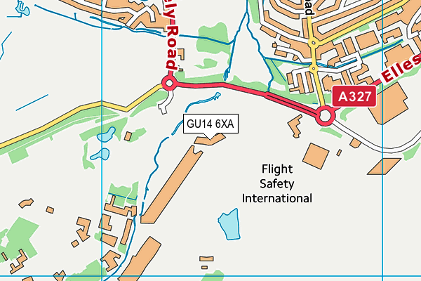GU14 6XA map - OS VectorMap District (Ordnance Survey)