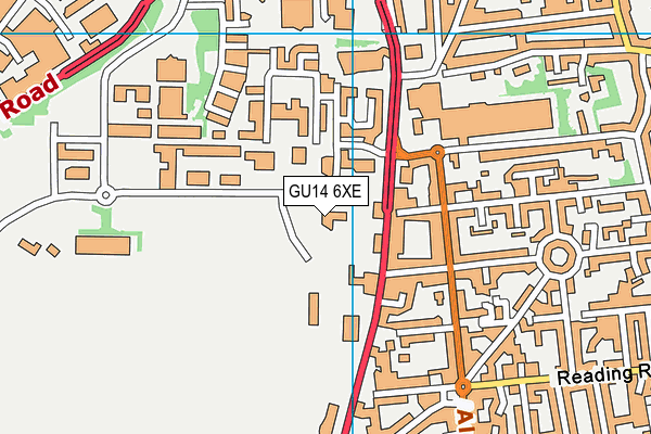 GU14 6XE map - OS VectorMap District (Ordnance Survey) GU14 6XE map - OS VectorMap District (Ordnance Survey)