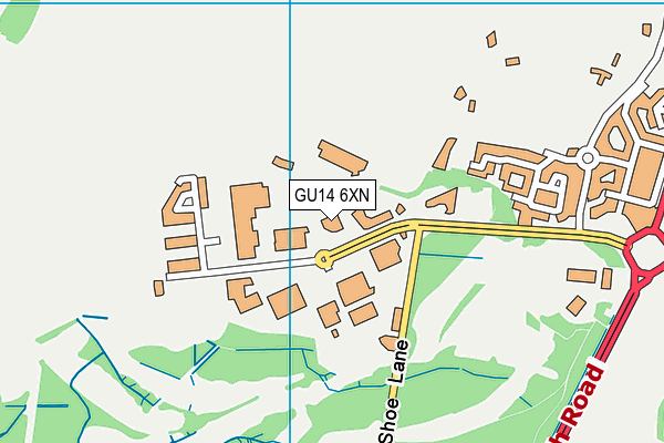 GU14 6XN map - OS VectorMap District (Ordnance Survey) GU14 6XN map - OS VectorMap District (Ordnance Survey)
