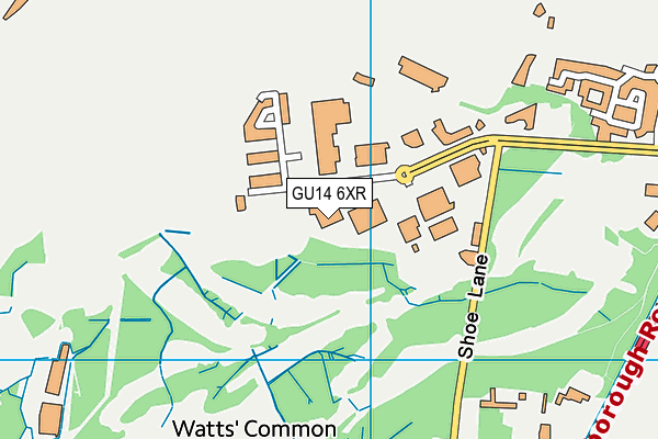 GU14 6XR map - OS VectorMap District (Ordnance Survey) GU14 6XR map - OS VectorMap District (Ordnance Survey)
