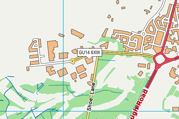 GU14 6XW map - OS VectorMap District (Ordnance Survey) GU14 6XW map - OS VectorMap District (Ordnance Survey)
