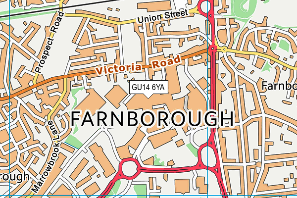 GU14 6YA map - OS VectorMap District (Ordnance Survey) GU14 6YA map - OS VectorMap District (Ordnance Survey)