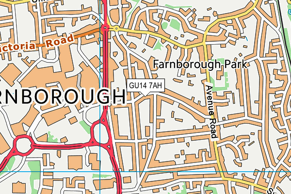 GU14 7AH map - OS VectorMap District (Ordnance Survey) GU14 7AH map - OS VectorMap District (Ordnance Survey)