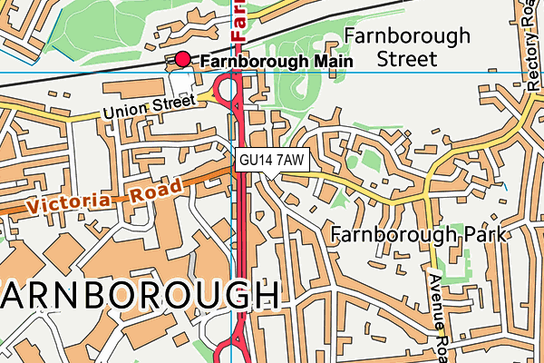 GU14 7AW map - OS VectorMap District (Ordnance Survey) GU14 7AW map - OS VectorMap District (Ordnance Survey)