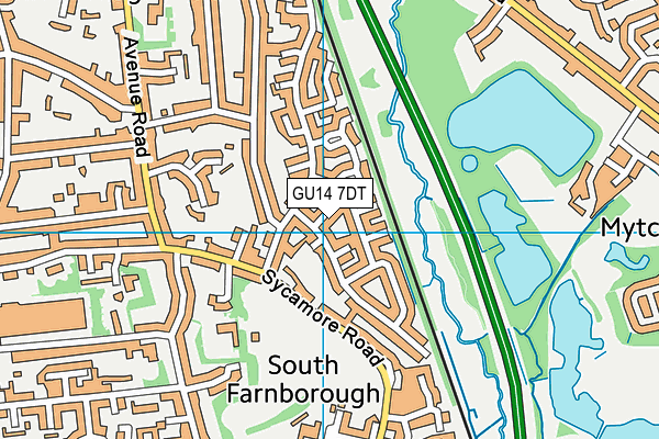 GU14 7DT map - OS VectorMap District (Ordnance Survey) GU14 7DT map - OS VectorMap District (Ordnance Survey)
