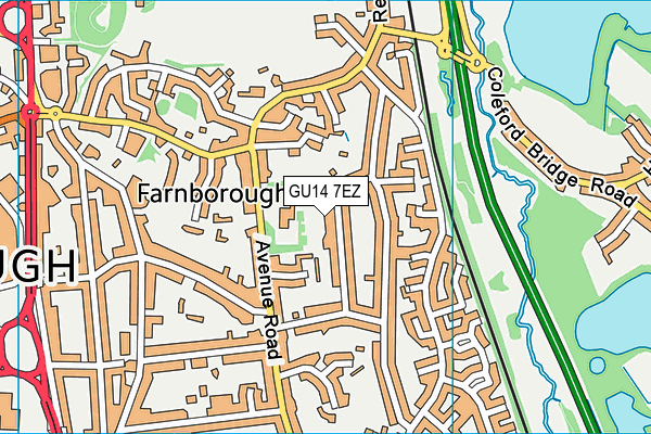 GU14 7EZ map - OS VectorMap District (Ordnance Survey) GU14 7EZ map - OS VectorMap District (Ordnance Survey)