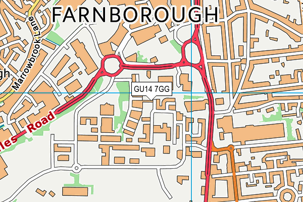 GU14 7GG map - OS VectorMap District (Ordnance Survey) GU14 7GG map - OS VectorMap District (Ordnance Survey)