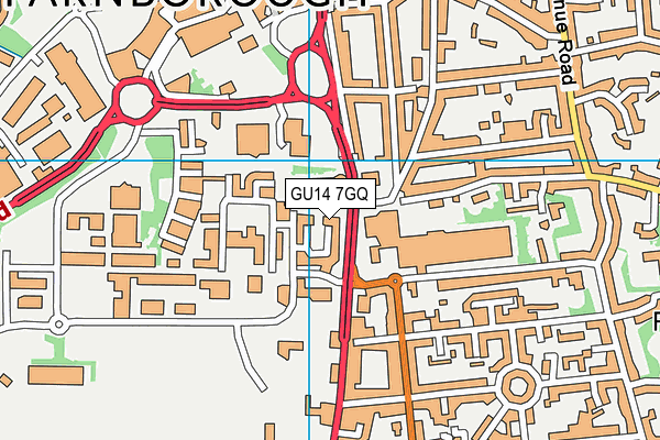 GU14 7GQ map - OS VectorMap District (Ordnance Survey) GU14 7GQ map - OS VectorMap District (Ordnance Survey)