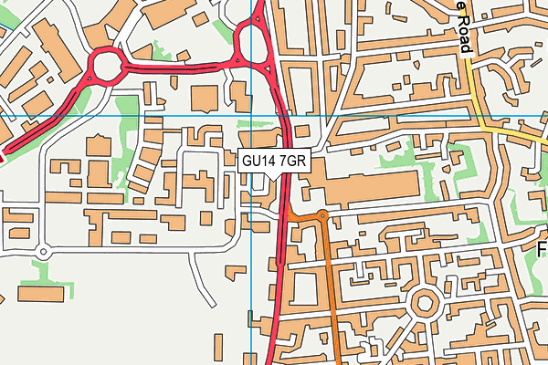 GU14 7GR map - OS VectorMap District (Ordnance Survey) GU14 7GR map - OS VectorMap District (Ordnance Survey)