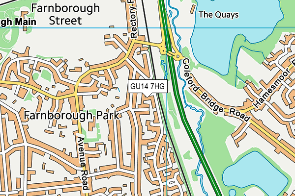 GU14 7HG map - OS VectorMap District (Ordnance Survey) GU14 7HG map - OS VectorMap District (Ordnance Survey)