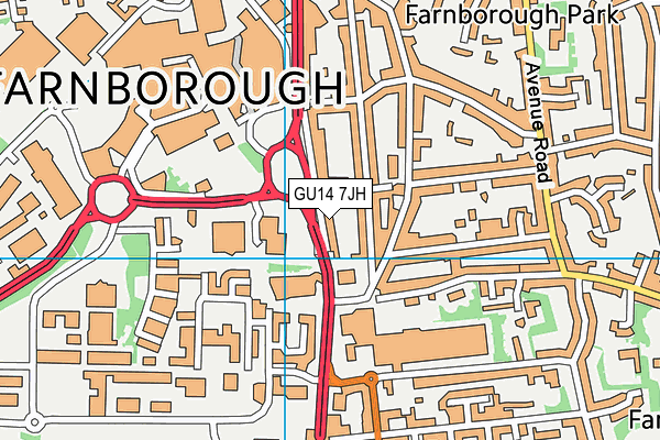 GU14 7JH map - OS VectorMap District (Ordnance Survey)