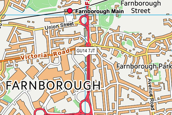 GU14 7JT map - OS VectorMap District (Ordnance Survey) GU14 7JT map - OS VectorMap District (Ordnance Survey)