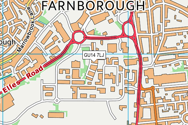 GU14 7LJ map - OS VectorMap District (Ordnance Survey) GU14 7LJ map - OS VectorMap District (Ordnance Survey)