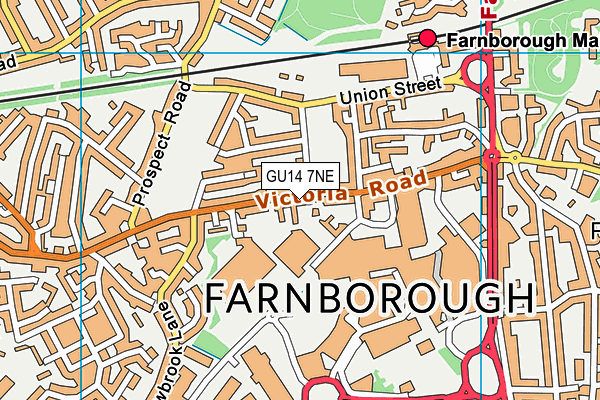 GU14 7NE map - OS VectorMap District (Ordnance Survey) GU14 7NE map - OS VectorMap District (Ordnance Survey)