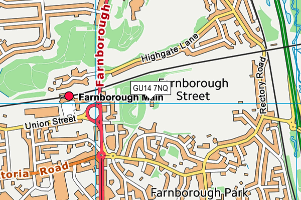 GU14 7NQ map - OS VectorMap District (Ordnance Survey) GU14 7NQ map - OS VectorMap District (Ordnance Survey)