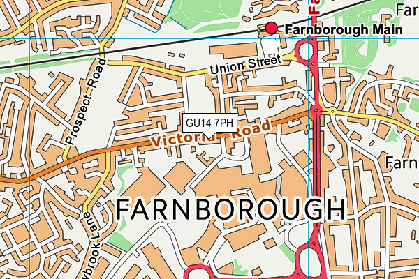 GU14 7PH map - OS VectorMap District (Ordnance Survey) GU14 7PH map - OS VectorMap District (Ordnance Survey)