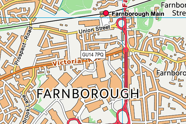 GU14 7PQ map - OS VectorMap District (Ordnance Survey) GU14 7PQ map - OS VectorMap District (Ordnance Survey)