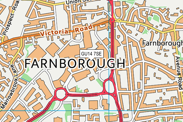 GU14 7SE map - OS VectorMap District (Ordnance Survey) GU14 7SE map - OS VectorMap District (Ordnance Survey)