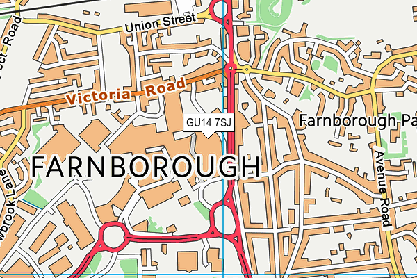 GU14 7SJ map - OS VectorMap District (Ordnance Survey) GU14 7SJ map - OS VectorMap District (Ordnance Survey)