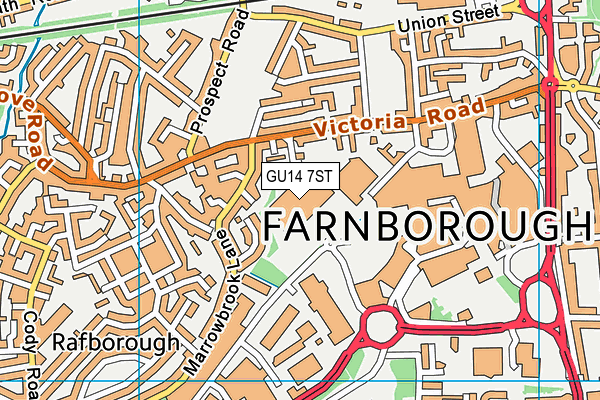 GU14 7ST map - OS VectorMap District (Ordnance Survey) GU14 7ST map - OS VectorMap District (Ordnance Survey)