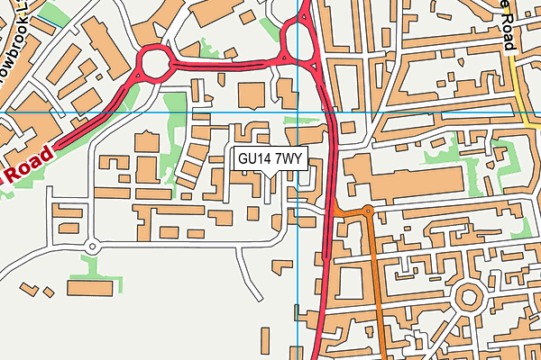 GU14 7WY map - OS VectorMap District (Ordnance Survey) GU14 7WY map - OS VectorMap District (Ordnance Survey)
